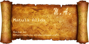 Matula Alida névjegykártya